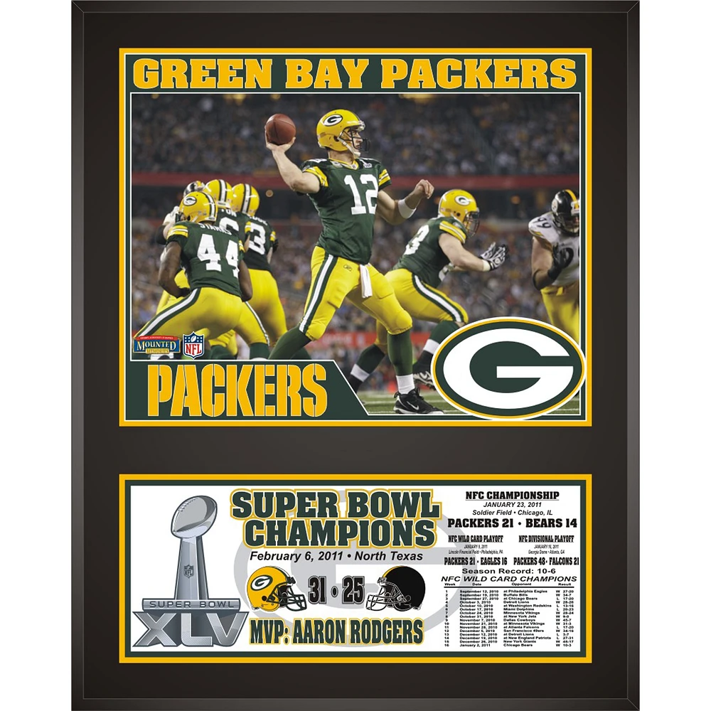 Green Bay Packers Super Bowl XLV Champions 12'' x 15'' Sublimated Plaque