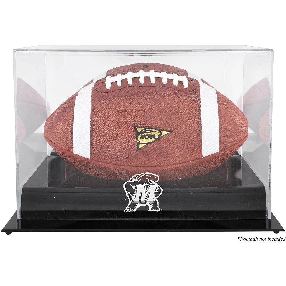 Maryland Terrapins Black Base Team Logo Football Display Case with Mirror Back