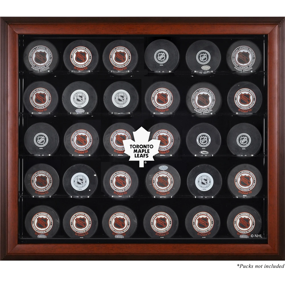 Toronto Maple Leafs (1970-2016) 30-Puck Mahogany Display Case
