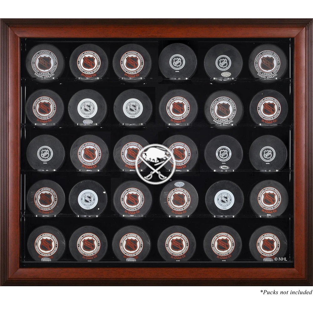 Buffalo Sabres 30-Puck Mahogany Display Case
