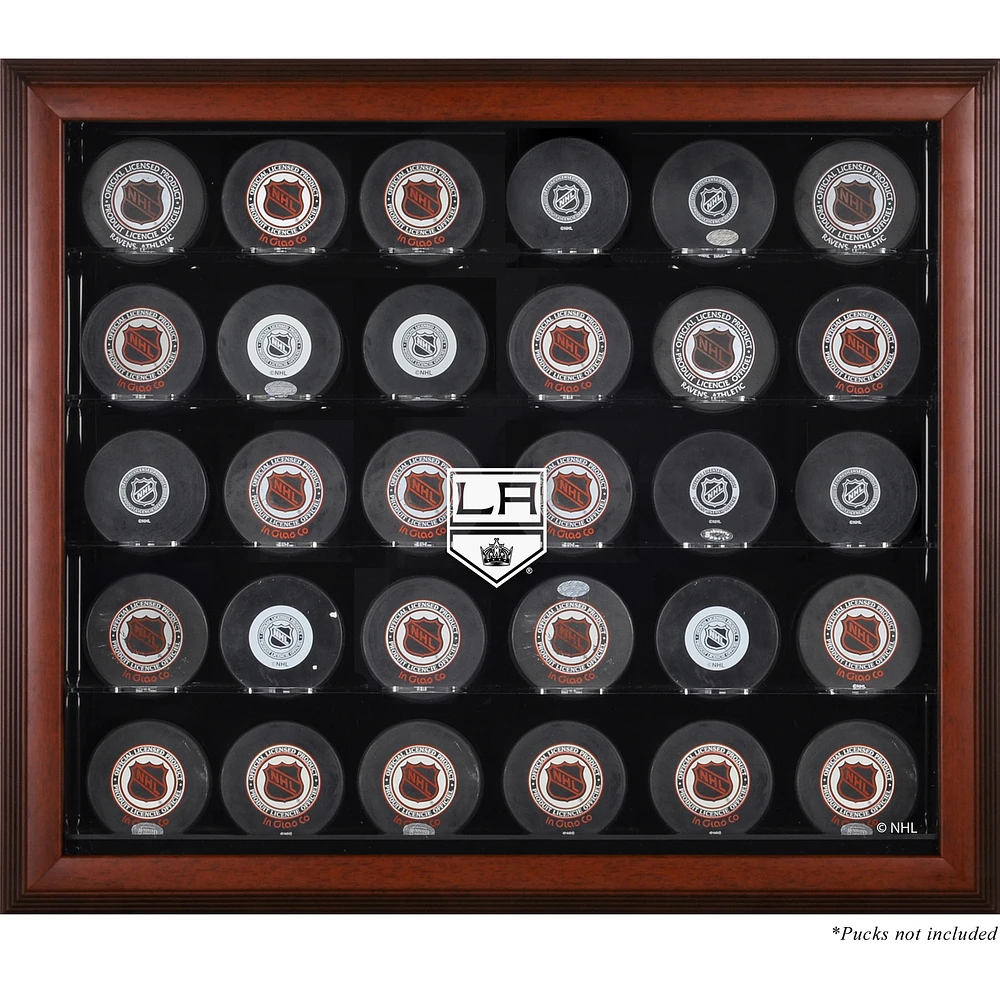 Los Angeles Kings 30-Puck Mahogany Display Case