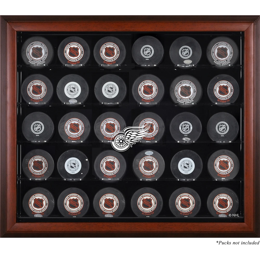 Detroit Red Wings 30-Puck Mahogany Display Case