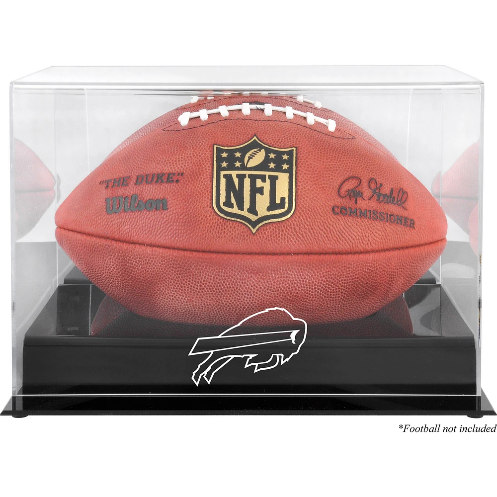 Buffalo Bills Black Base Football Logo Display Case with Mirror Back