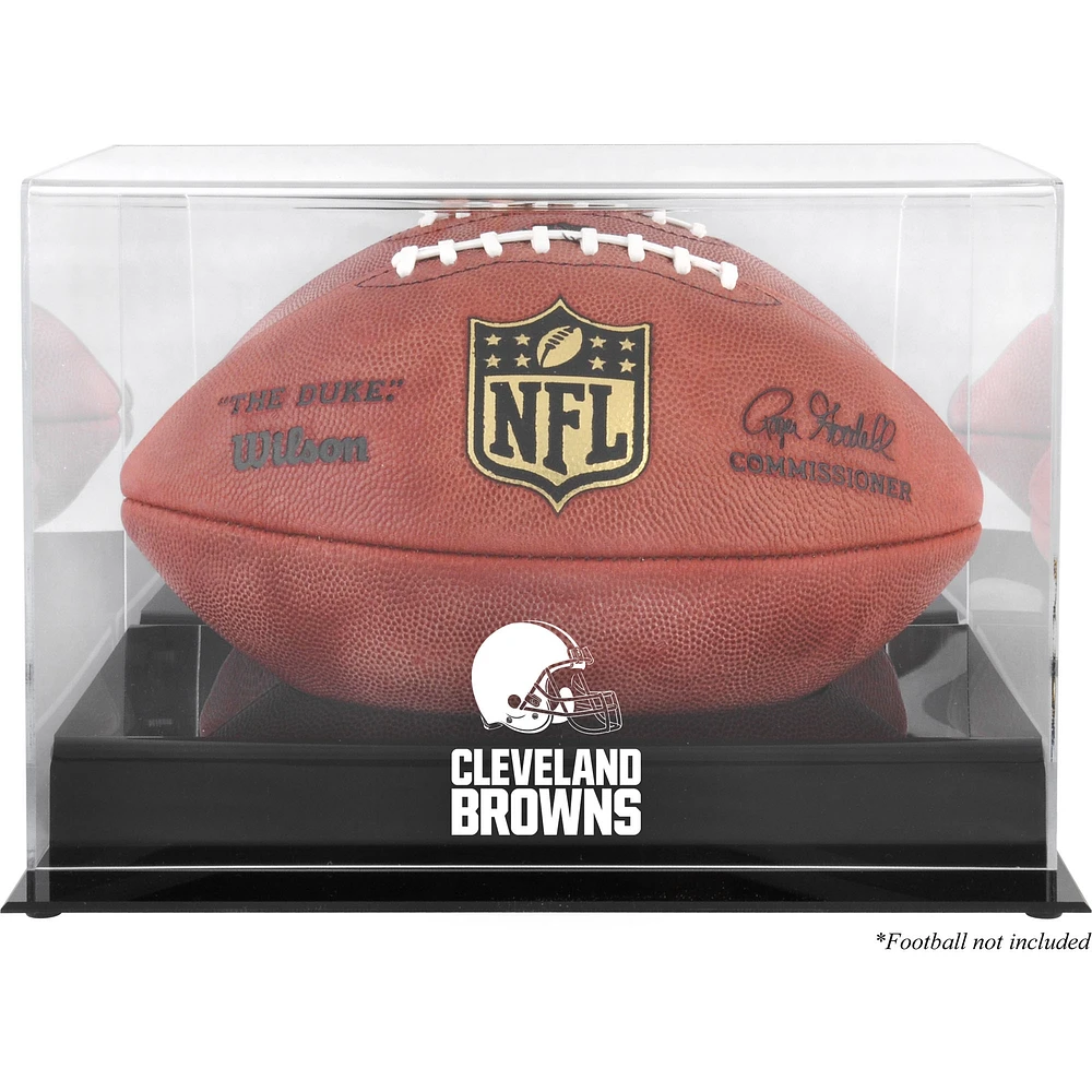 Cleveland Browns Black Base Football Logo Display Case with Mirror Back