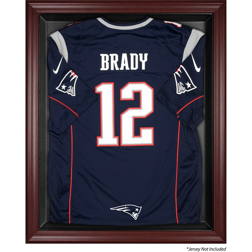 New England Patriots Mahogany Framed Jersey Logo Display Case