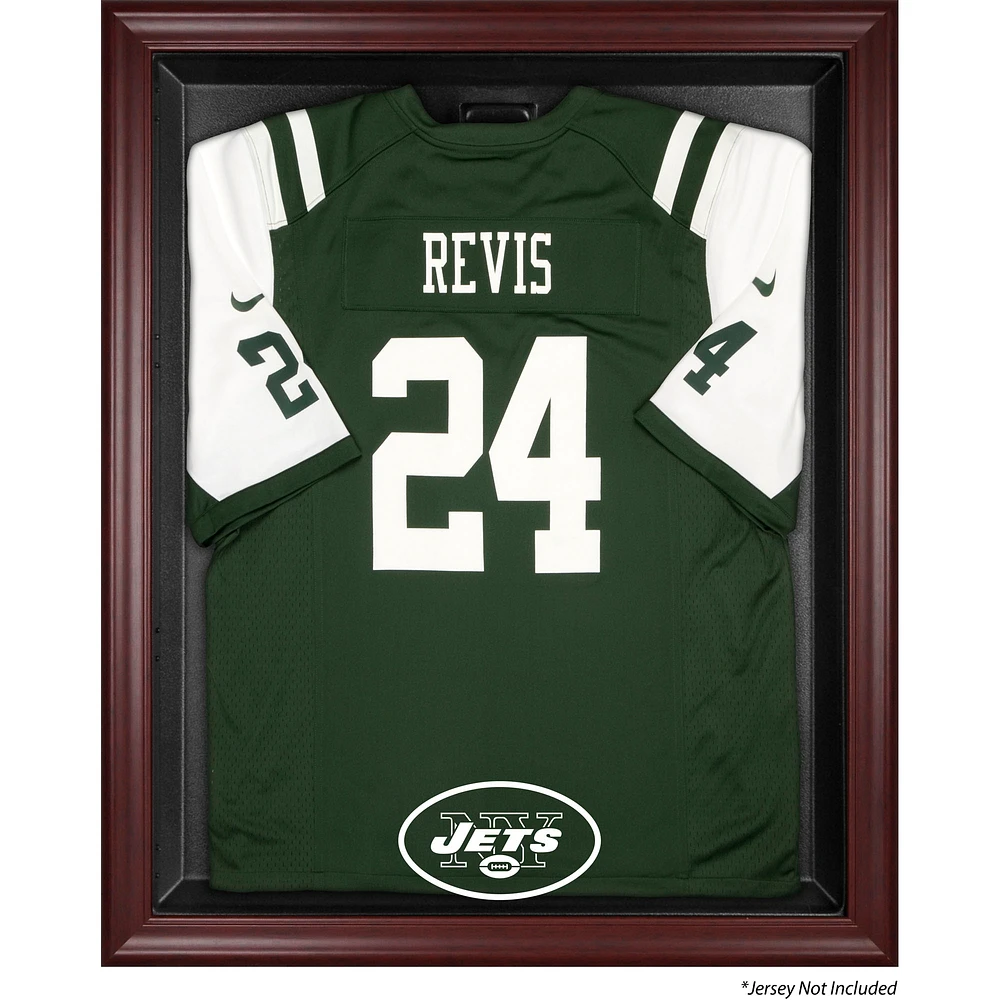 New York Jets Throwback Logo 1998 - 2018 Mahogany Frame Jersey Display Case