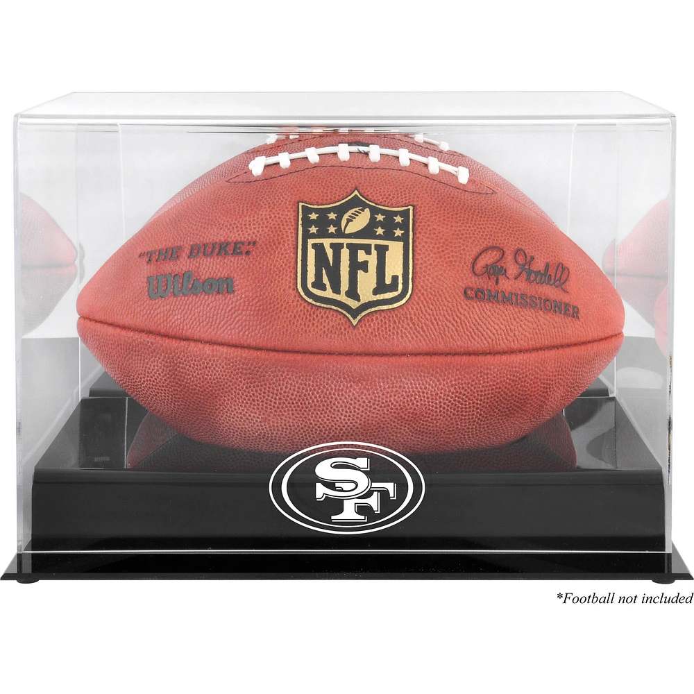 San Francisco 49ers Black Base Football Logo Display Case with Mirror Back