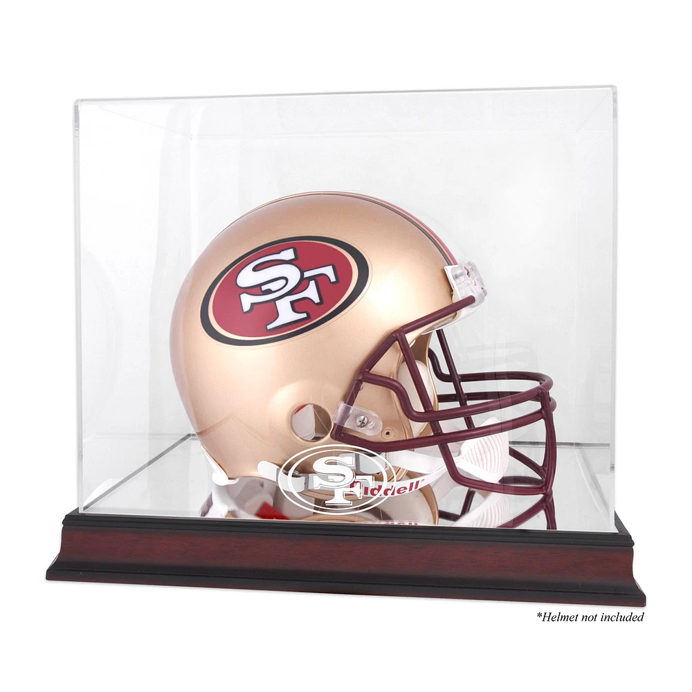 San Francisco 49ers Mahogany Helmet Display Case with Mirror Back