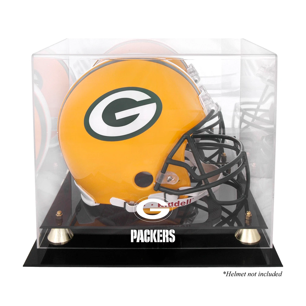 Green Bay Packers Golden Classic Helmet Display Case with Mirrored Back