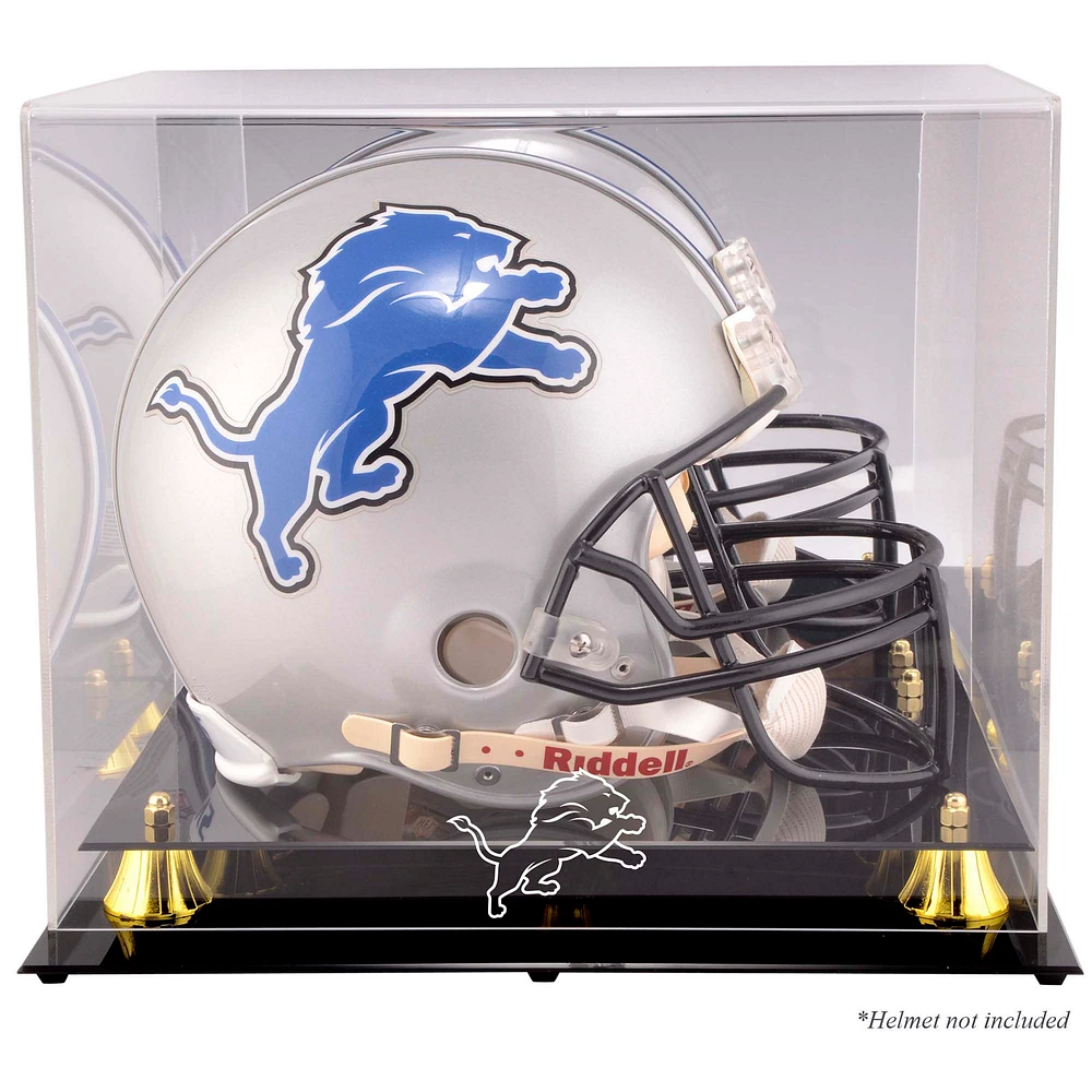 Detroit Lions Golden Classic Helmet Display Case with Mirrored Back