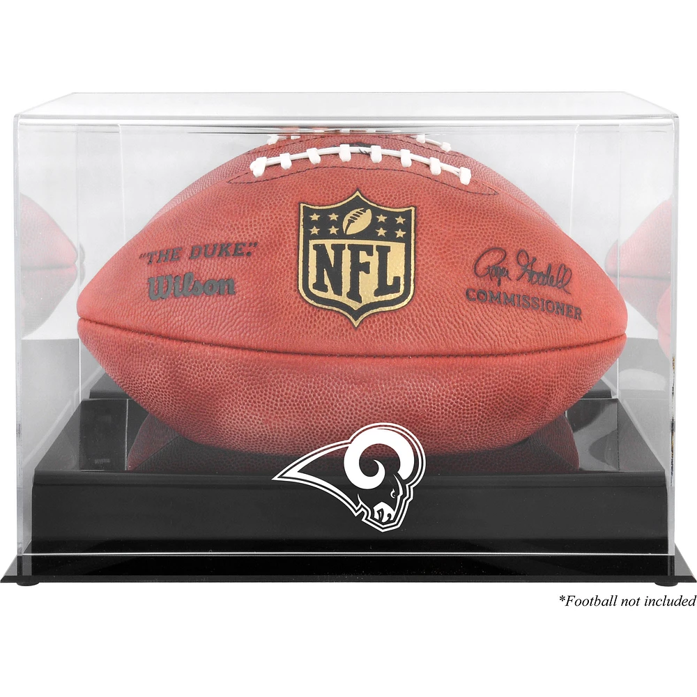St. Louis Rams Black Base Football Logo Display Case with Mirror Back