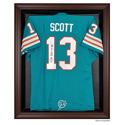 Miami Dolphins Brown Framed Logo Jersey Display Case