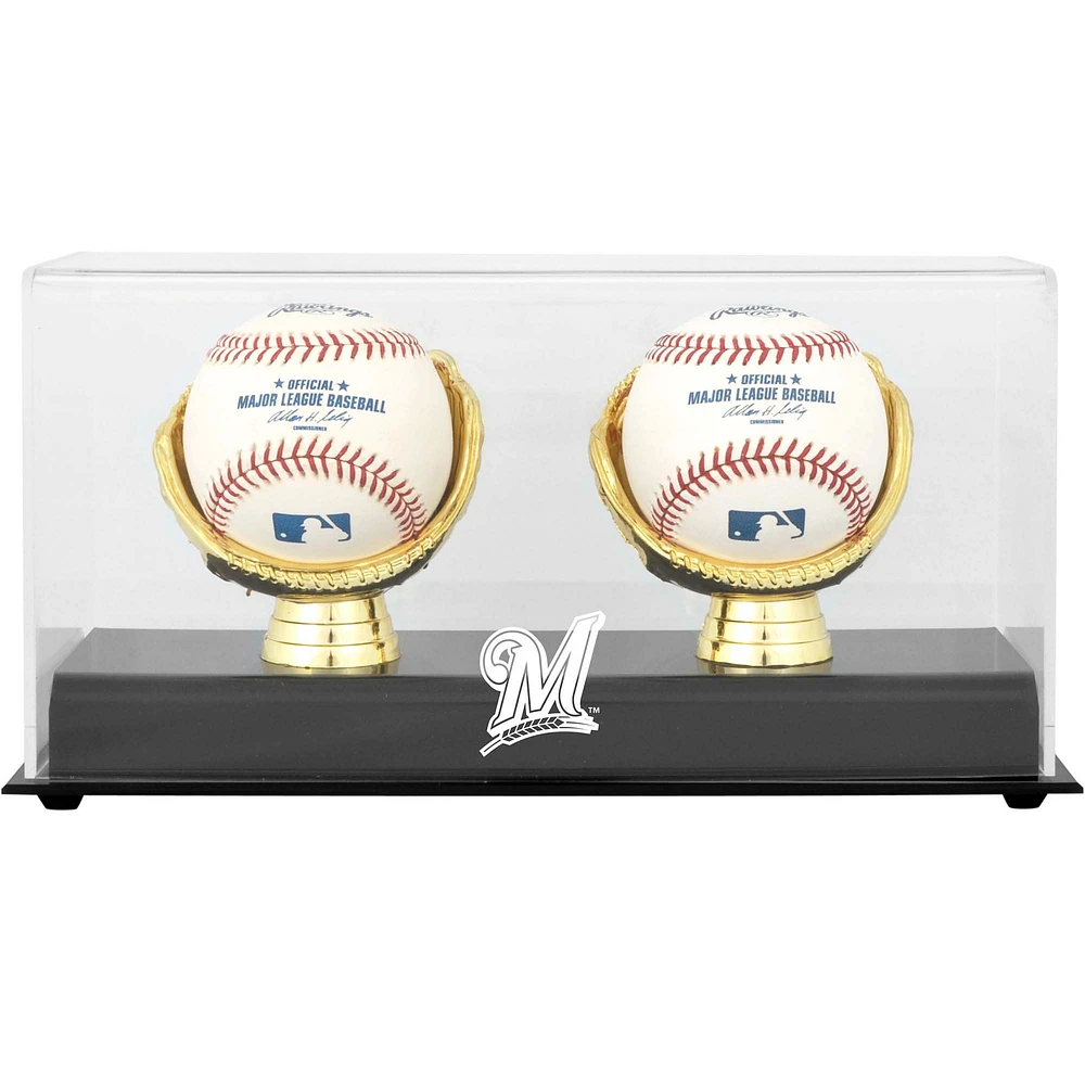 Milwaukee Brewers Gold Glove Double Baseball Logo Display Case