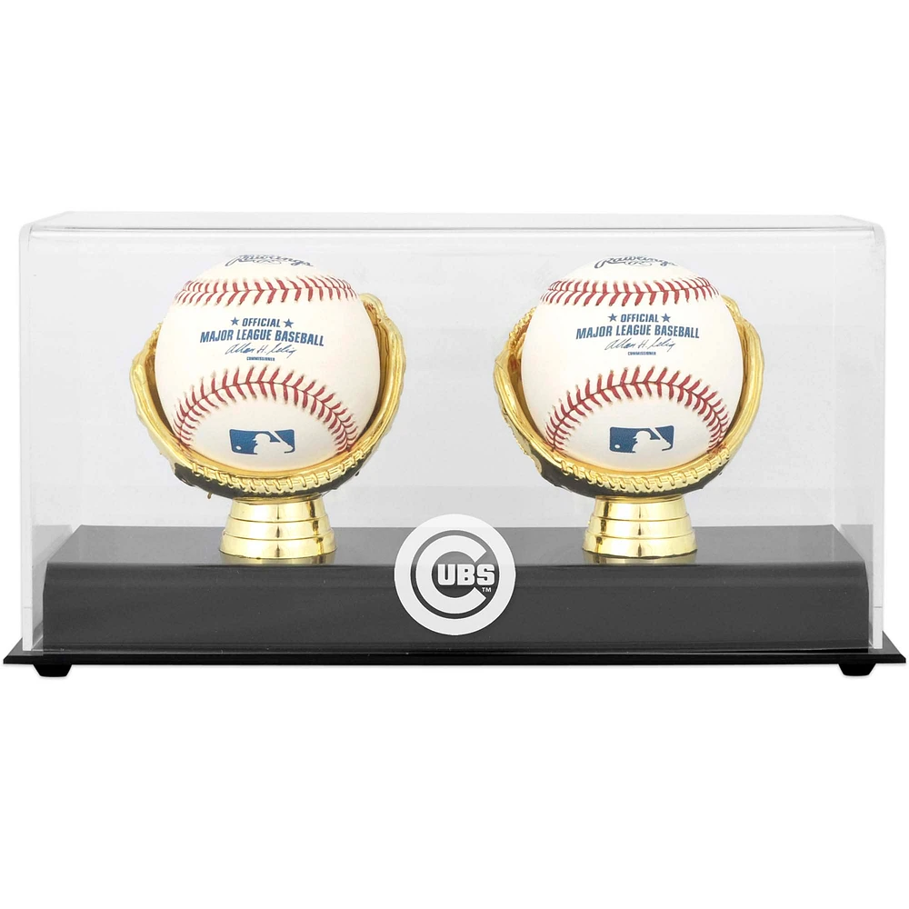 Chicago Cubs Gold Glove Double Baseball Logo Display Case