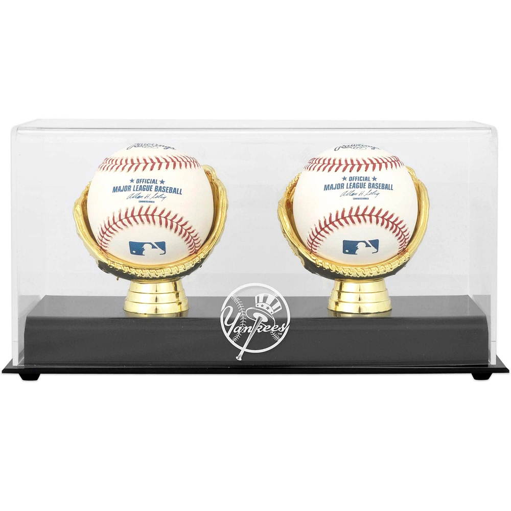 New York Yankees Gold Glove Double Baseball Logo Display Case