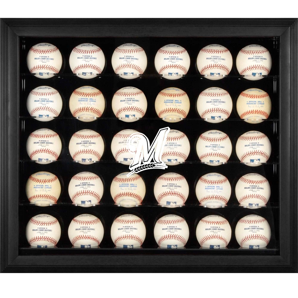 Milwaukee Brewers Logo Framed 30-Ball Display Case