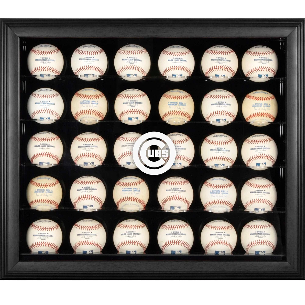 Chicago Cubs Logo Framed 30-Ball Display Case