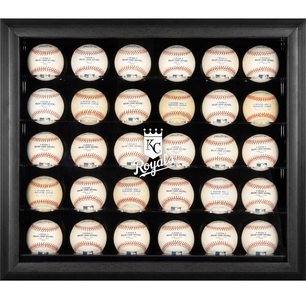Kansas City Royals Logo Black Framed 30-Ball Display Case