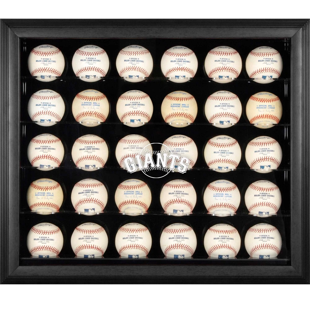 San Francisco Giants Logo Black Framed 30-Ball Display Case