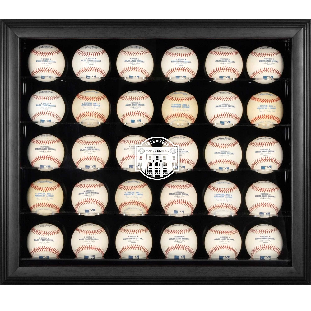 Yankees Stadium Logo Black Framed 30-Ball Display Case