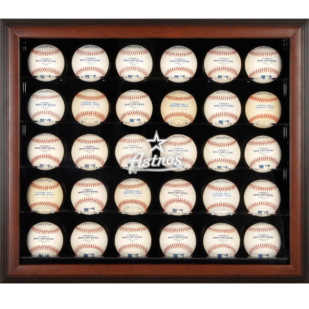 Houston Astros Logo Brown Framed 30-Ball Display Case