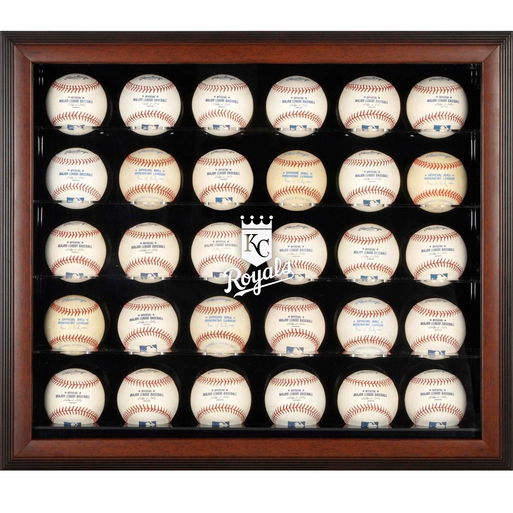 Kansas City Royals Logo Brown Framed 30-Ball Display Case