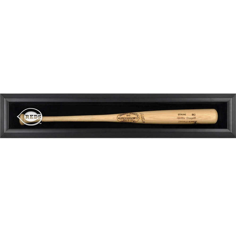 Cincinnati Reds Logo Black Framed Wall-Mounted Single Bat Display Case