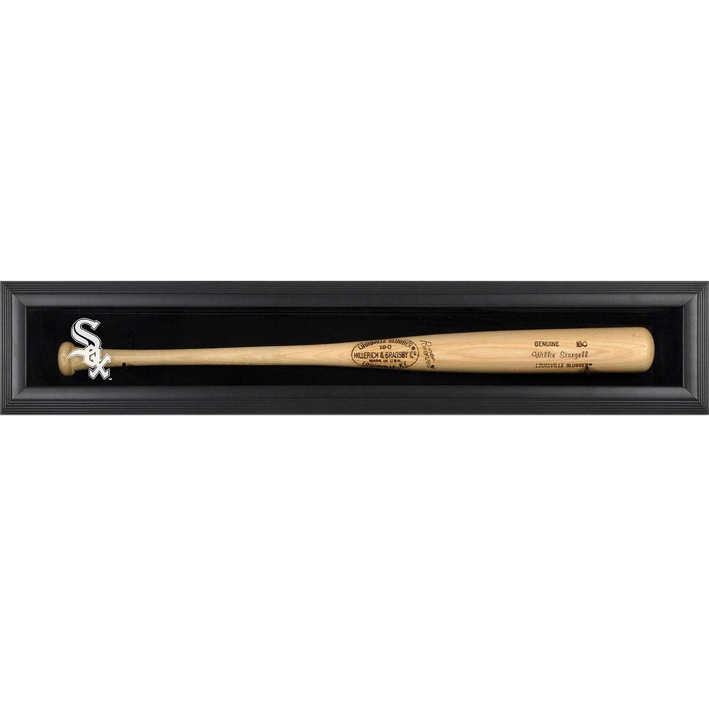 Chicago White Sox Logo Framed Wall-Mounted Single Bat Display Case - Black