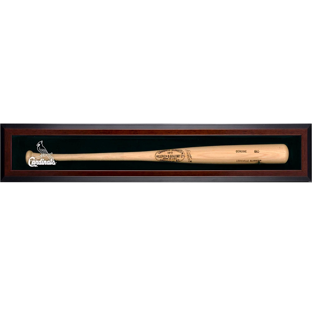 St. Louis Cardinals Logo Brown Framed Wall-Mounted Single Bat Display Case