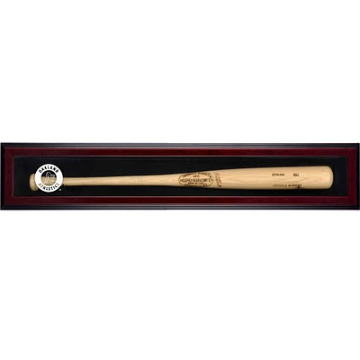 Oakland Athletics Logo Mahogany Framed Wall-Mounted Single Bat Display Case