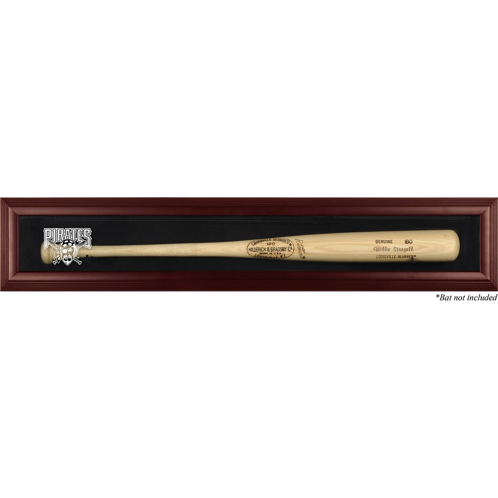 Pittsburgh Pirates Logo Mahogany Framed Wall-Mounted Single Bat Display Case
