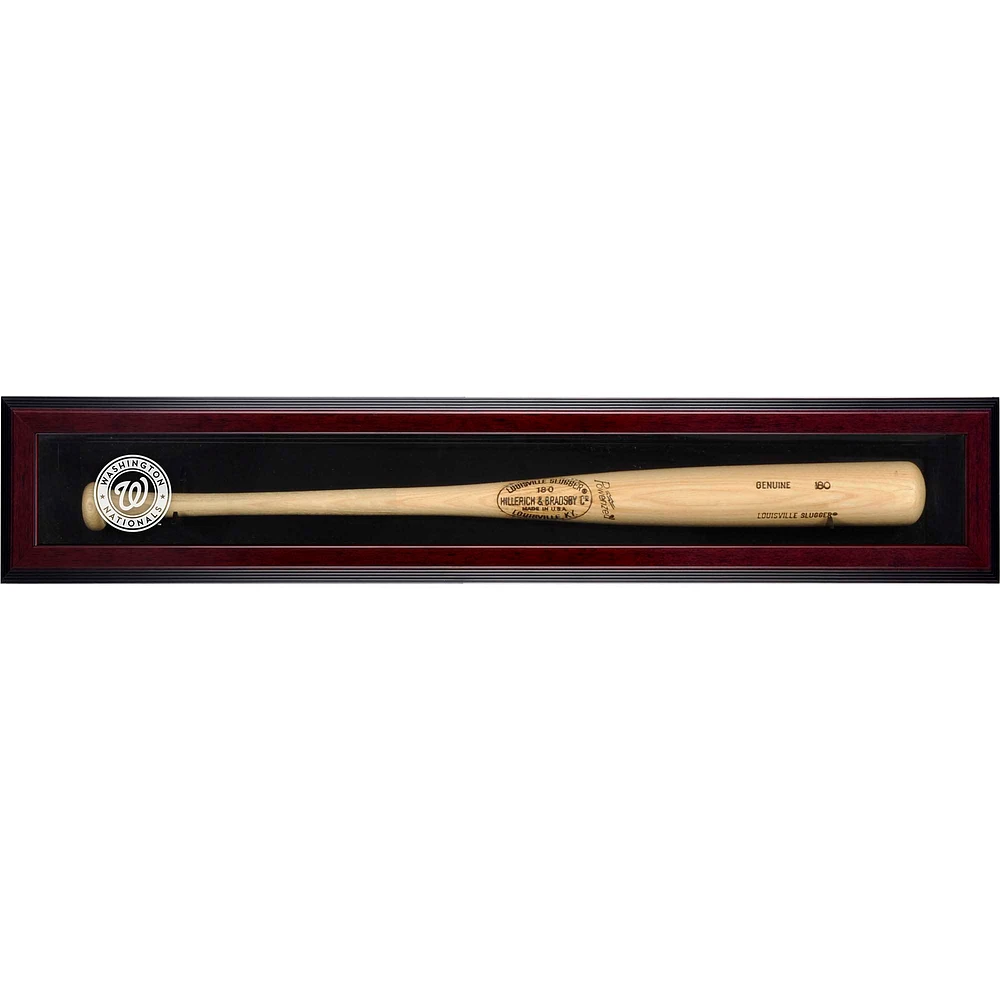 Washington Nationals Logo Mahogany Framed Wall-Mounted Single Bat Display Case