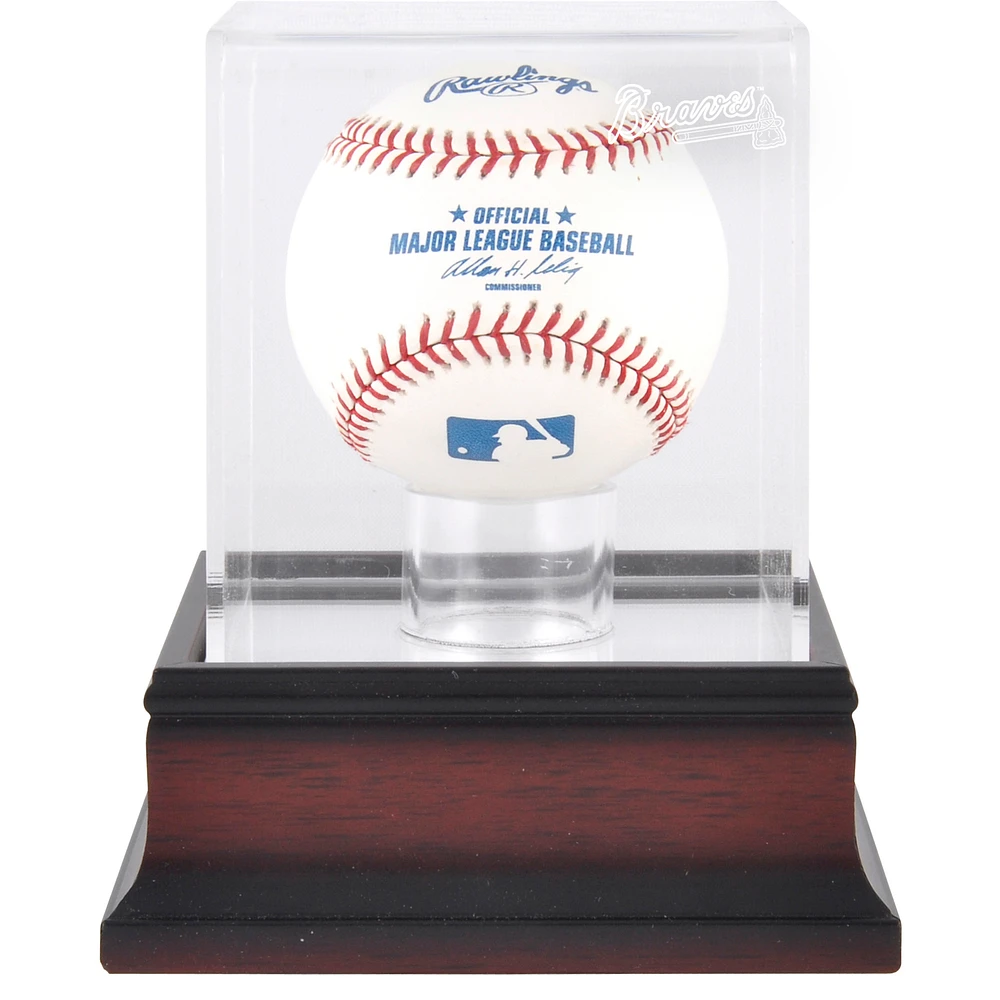 Atlanta Braves Mahogany Baseball Logo Display Case