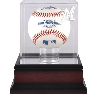 Milwaukee Brewers Mahogany Baseball Logo Display Case