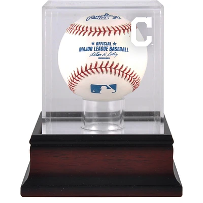 Cleveland Indians Mahogany Baseball Logo Display Case