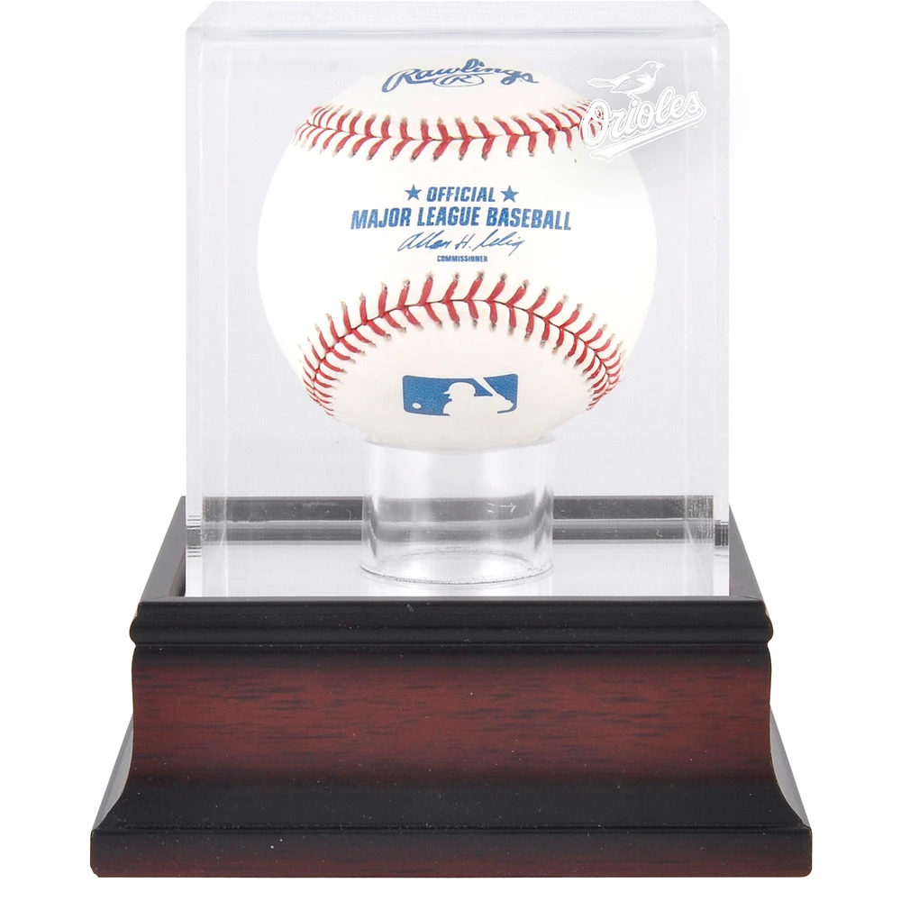 Baltimore Orioles Mahogany Baseball Logo Display Case