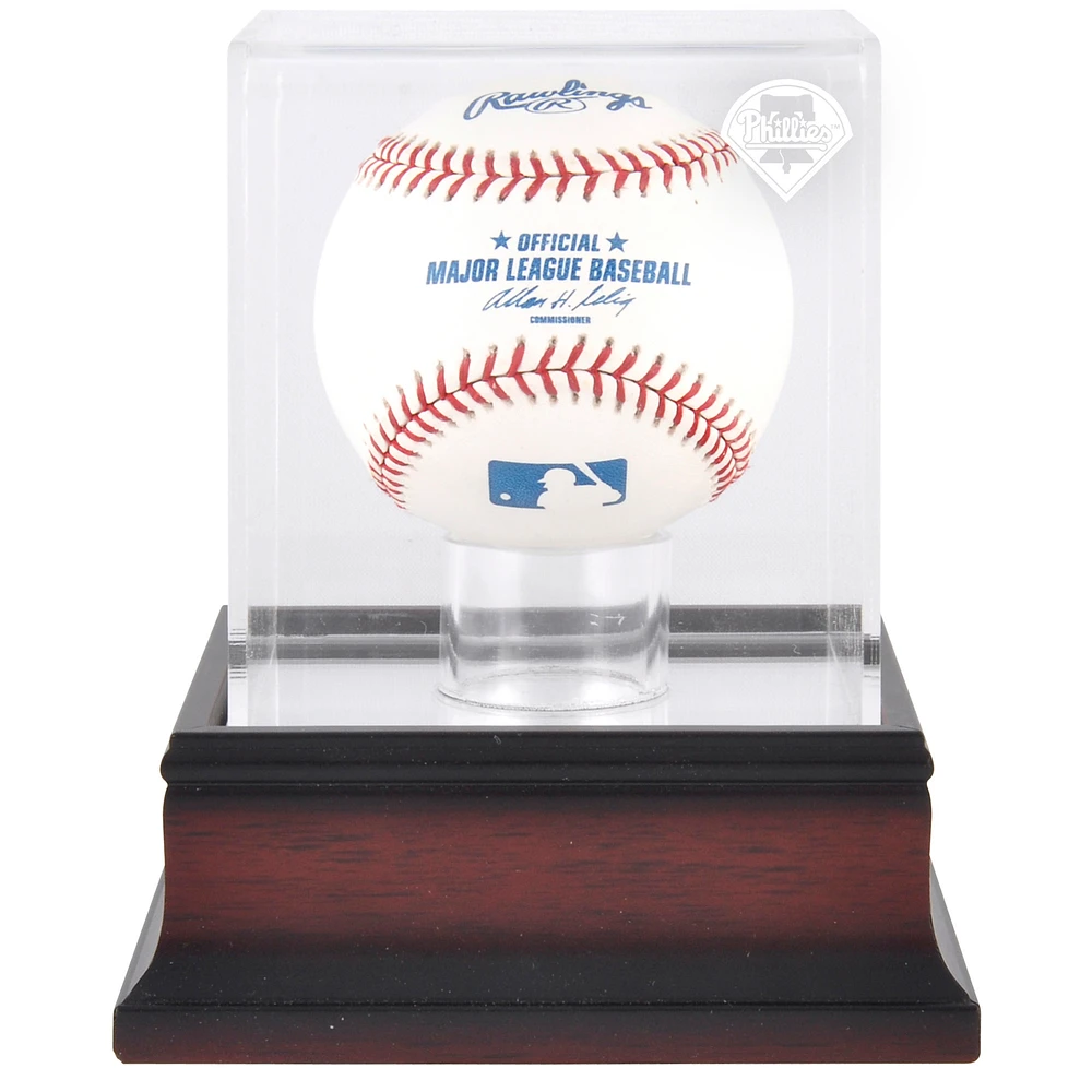 Philadelphia Phillies Mahogany Baseball Logo Display Case