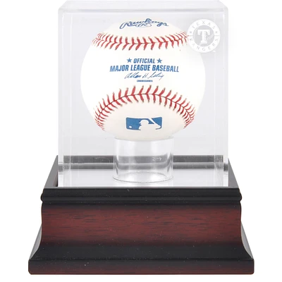 Texas Rangers Mahogany Baseball Logo Display Case