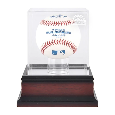 Colorado Rockies Mahogany Baseball Logo Display Case