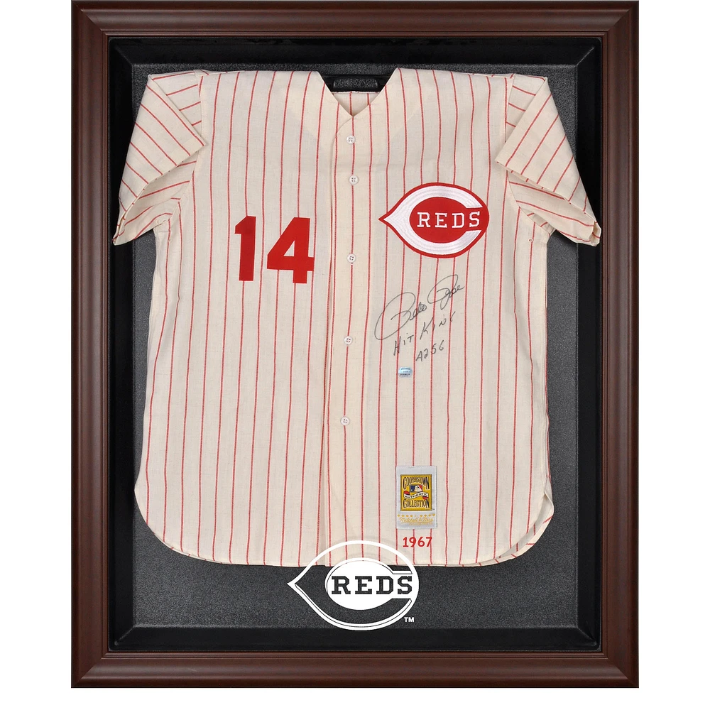 Cincinnati Reds Brown Framed Logo Jersey Display Case