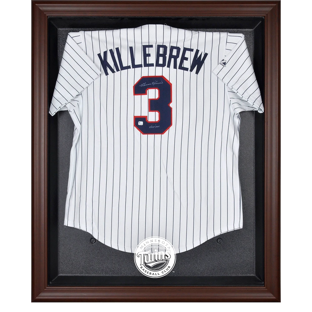 Minnesota Twins Brown Framed Logo Jersey Display Case