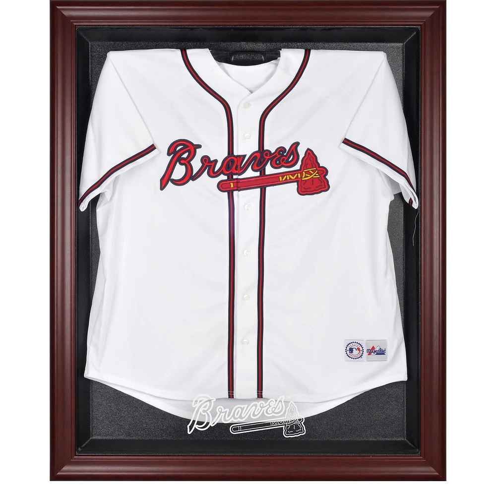 Atlanta Braves Mahogany Framed Logo Jersey Display Case