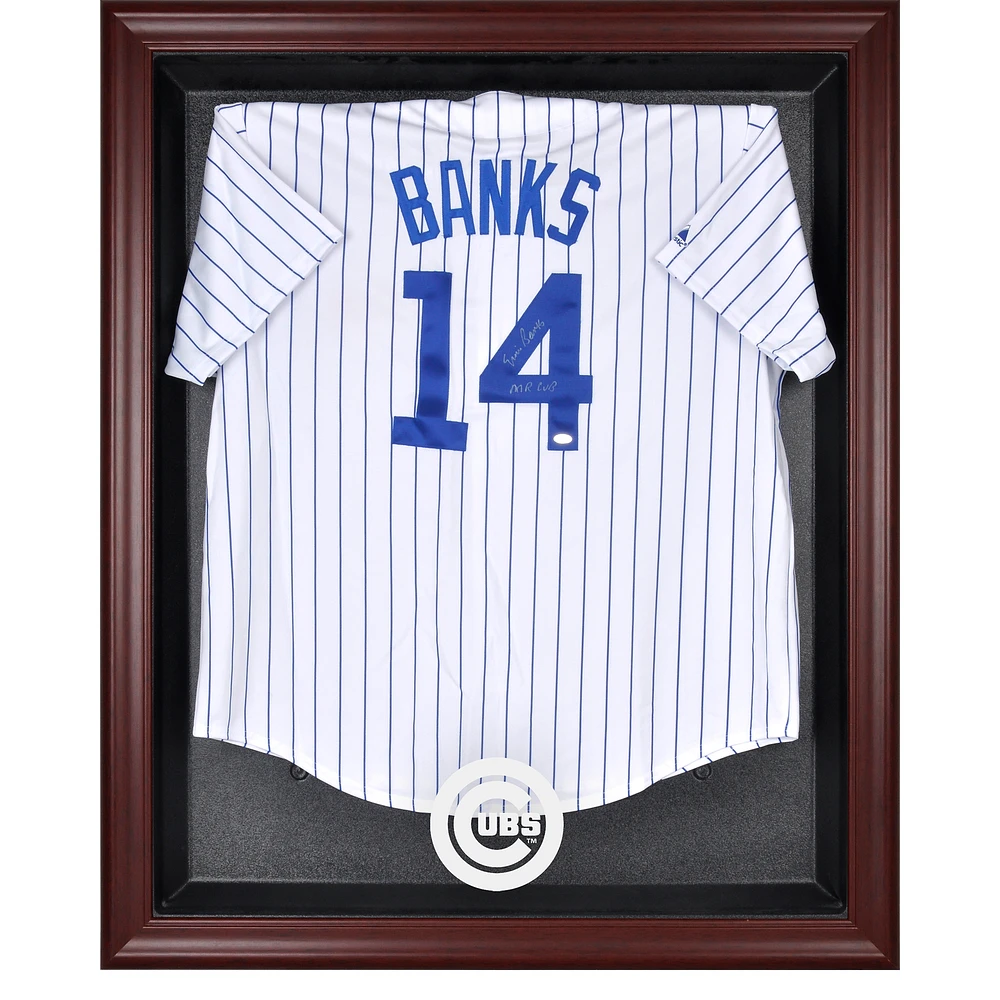 Chicago Cubs Mahogany Framed Logo Jersey Display Case