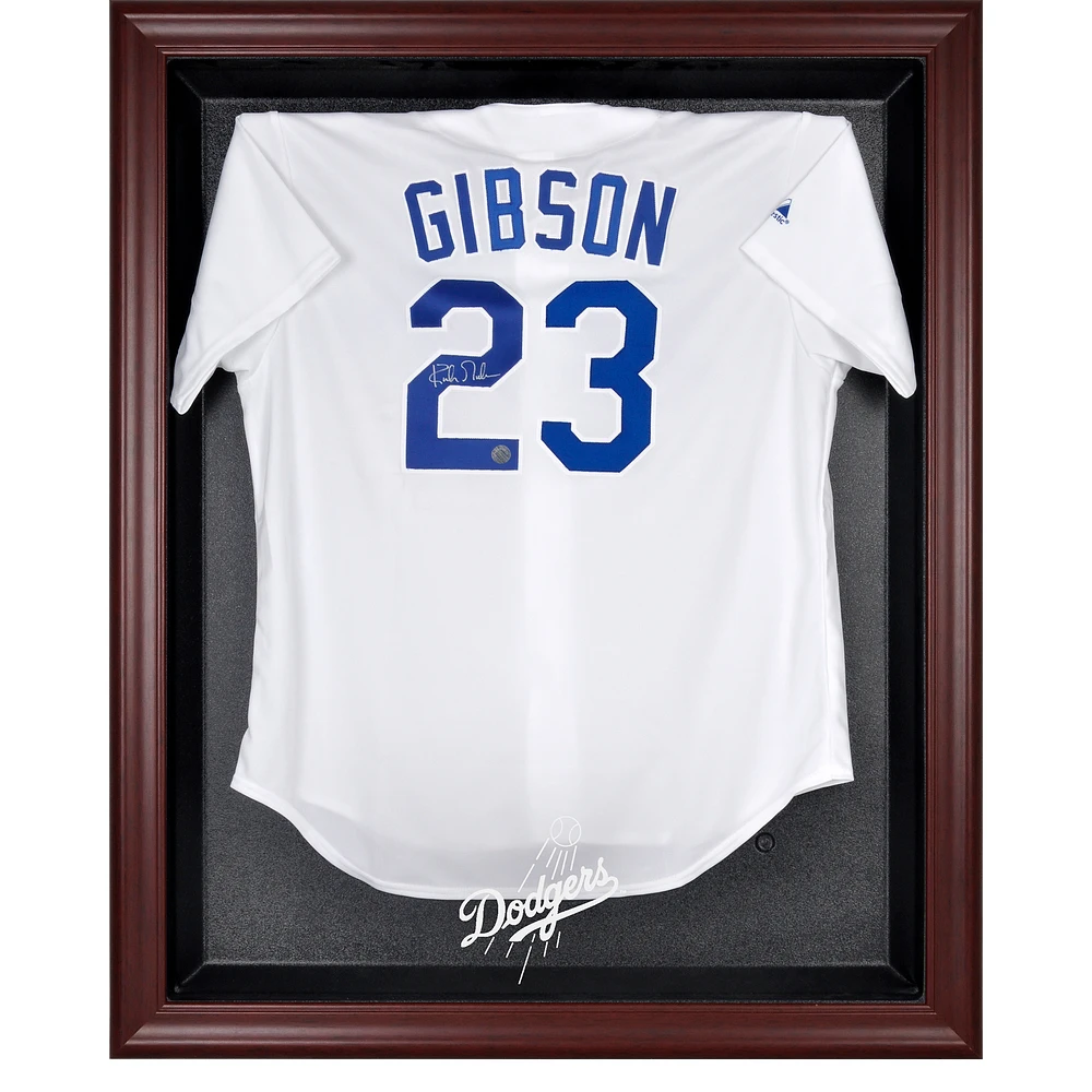 Los Angeles Dodgers Mahogany Framed Logo Jersey Display Case