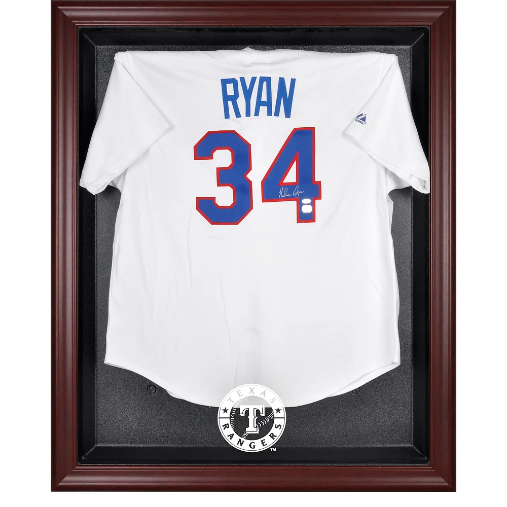 Texas Rangers Mahogany Framed Logo Jersey Display Case