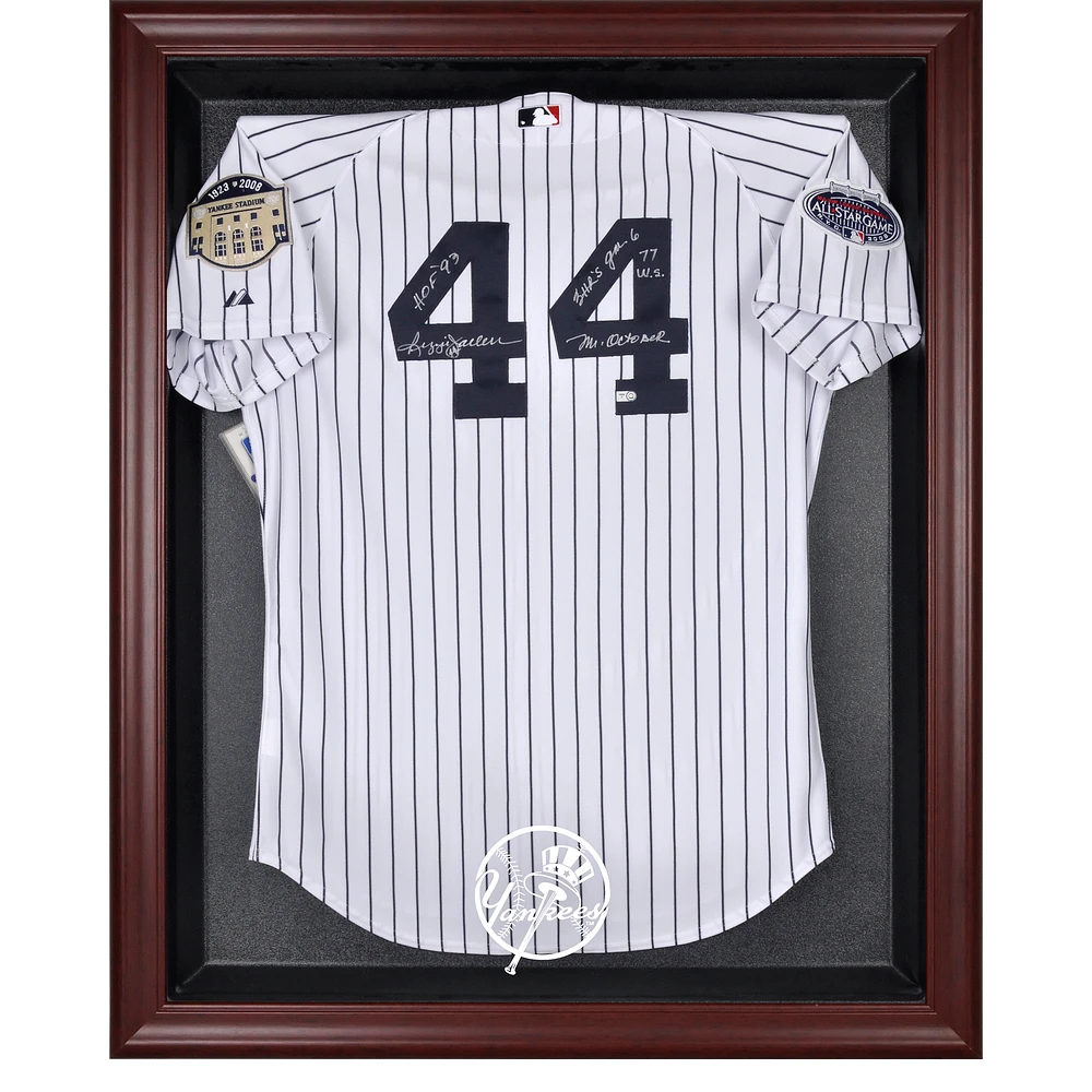 New York Yankees Mahogany Framed Logo Jersey Display Case