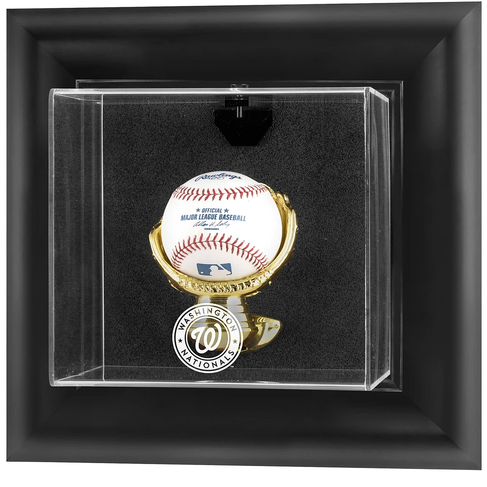 Washington Nationals Black Framed Wall-Mounted Logo Baseball Display Case