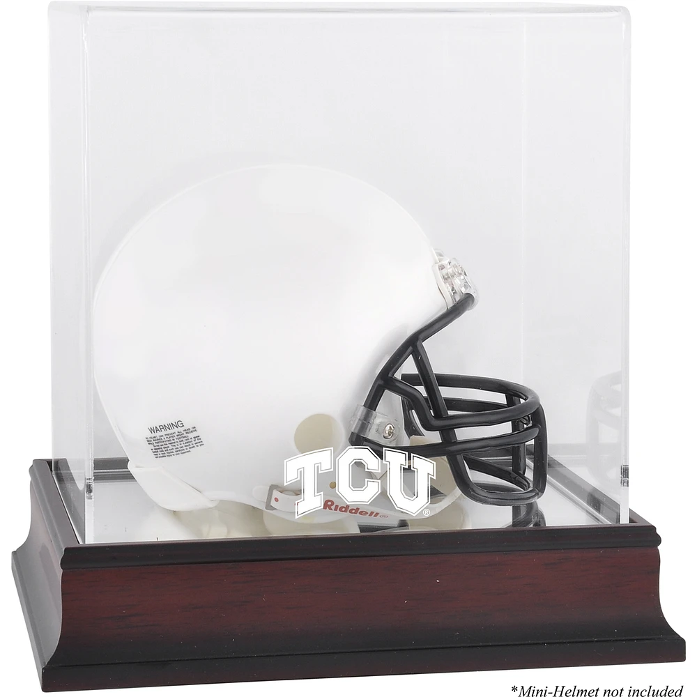 TCU Horned Frogs Mahogany Logo Mini Helmet Display Case with Mirror Back