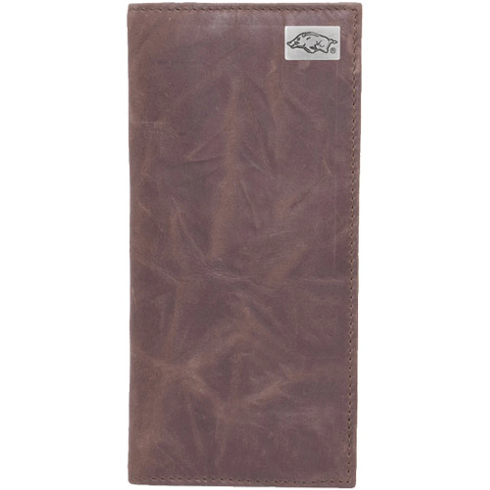Arkansas Razorbacks Leather Secretary Wallet with Concho - Brown