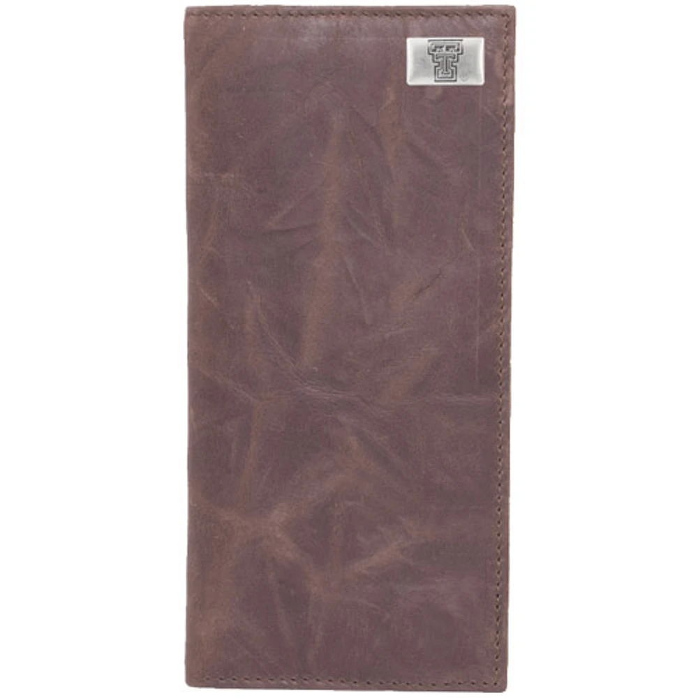 Texas Tech Red Raiders Leather Secretary Wallet with Concho - Brown